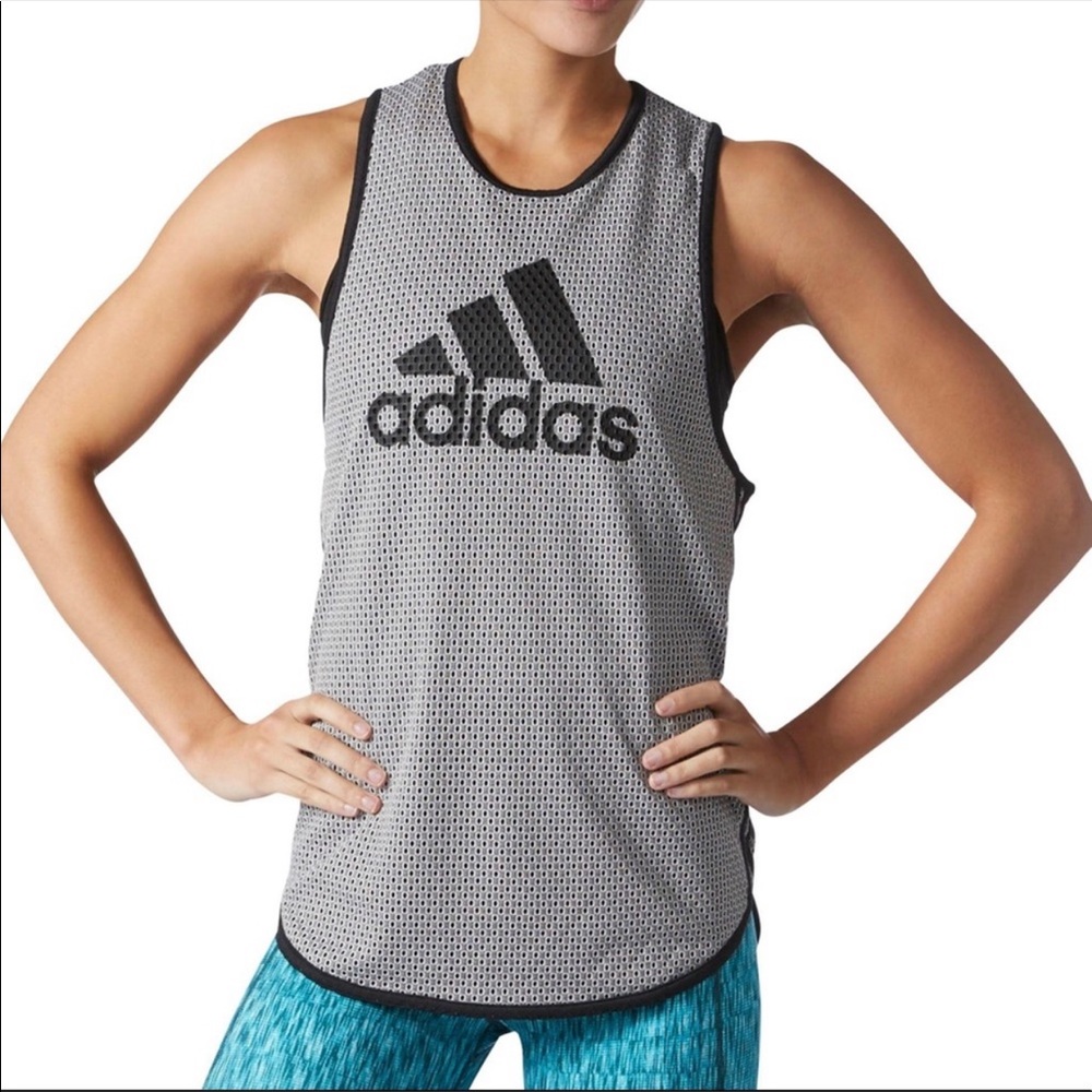 ADIDAS Basketball Short Corner Mesh Jersey Tank XS